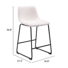 Zuo Smart Counter Stool (Set of 2) Ivory