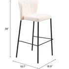Zuo Linz Barstool (Set of 2) Cream