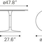 Zuo Star City Dining Table Gray & Silver