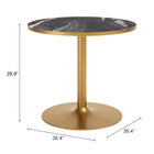 Zuo Batu Dining Table Black & Gold
