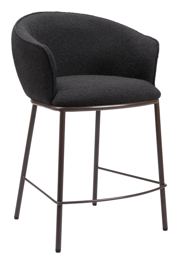 Zuo Essen Counter Stool Black & Bronze