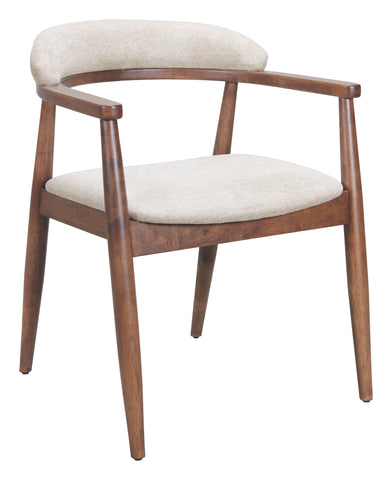 Zuo Goka Dining Chair Beige & Walnut