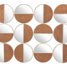 Zuo Cycle Round Mirror Gold & Walnut