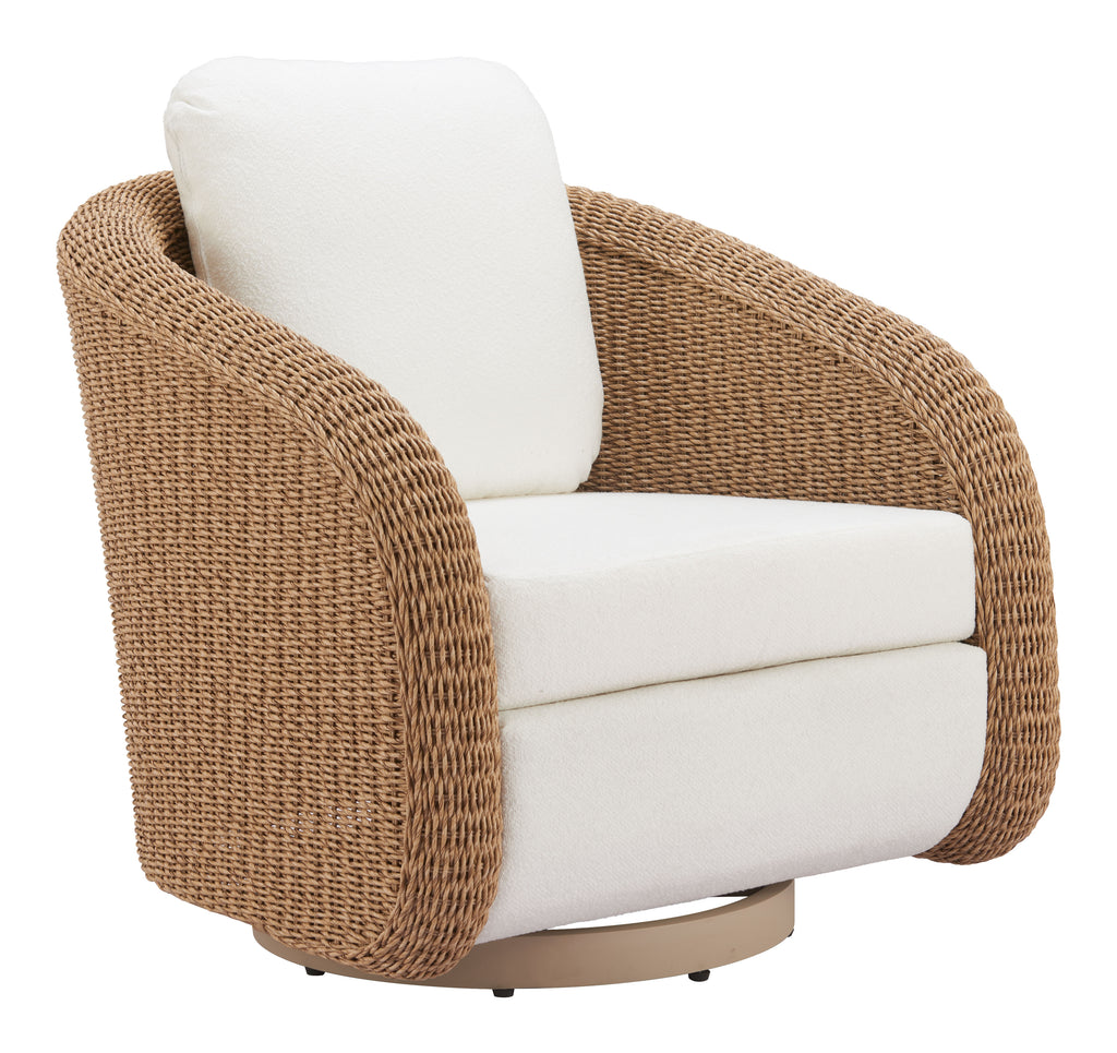 Zuo Solara Swivel Chair Ivory
