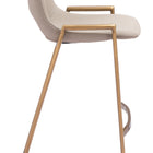 Zuo Desi Counter Stool (Set of 2) Beige & Gold