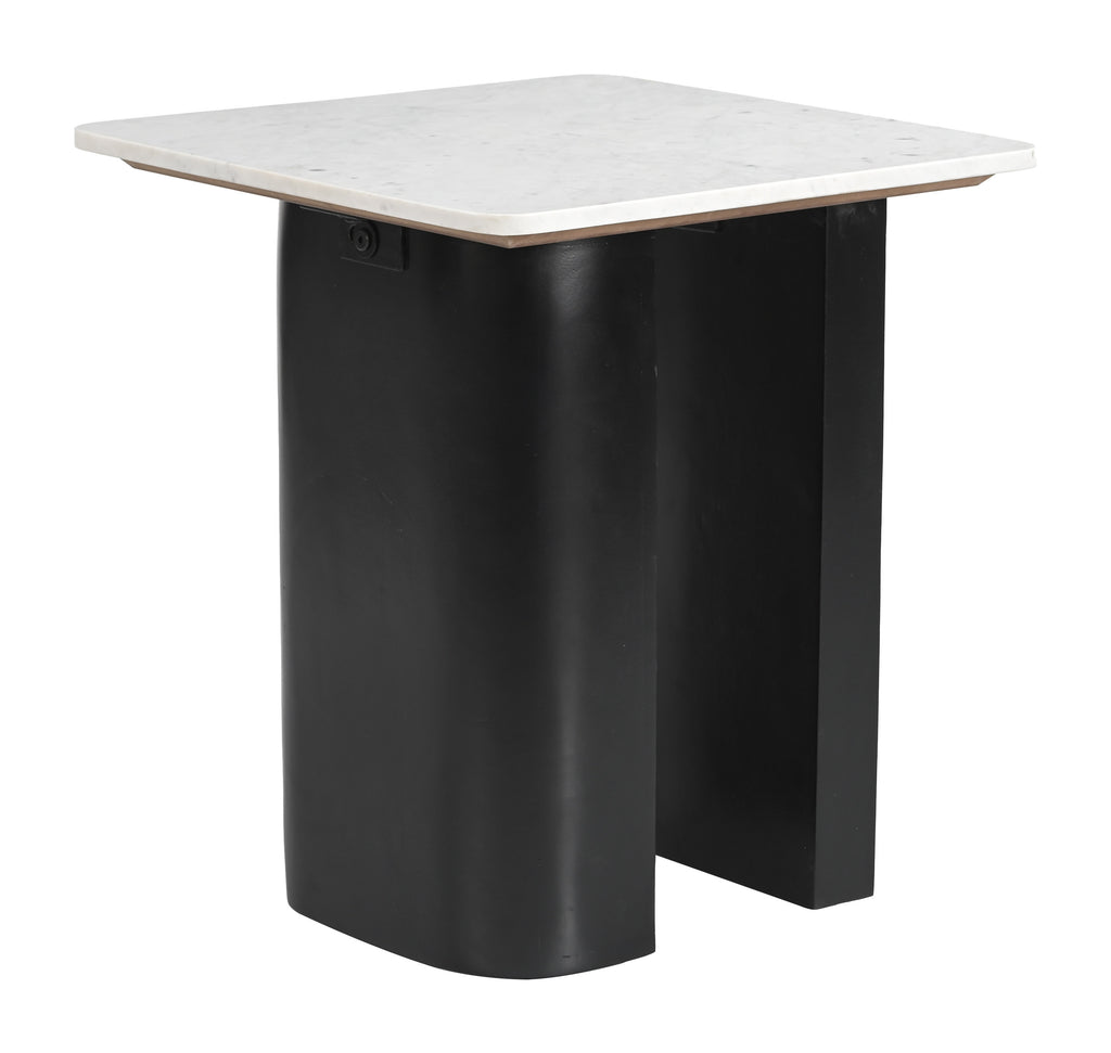 Zuo Fiora Side Table White & Black