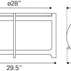 Zuo Barmas Coffee Table White & Silver