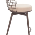 Zuo Saku Swivel Counter Stool Beige & Brown
