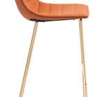 Zuo Adele Barstool (Set of 2) Orange & Gold