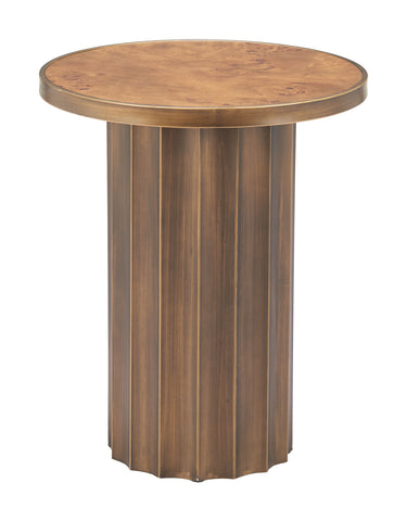Zuo Afinato Side Table Brown