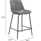Zuo Byron Counter Stool Gray
