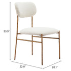 Zuo Sydhavnen Dining Chair Cream & Gold