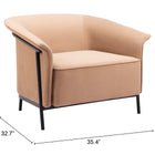 Zuo Burry Accent Chair Tan
