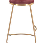 Zuo Bree Counter Stool (Set of 2) Burgundy & Gold