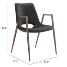 Zuo Desi Dining Chair (Set of 2) Black & Walnut