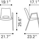 Zuo Desi Dining Chair (Set of 2) White & Walnut