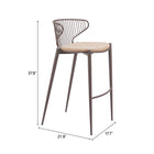Zuo Silues Barstool (Set of 2) Taupe & Brown