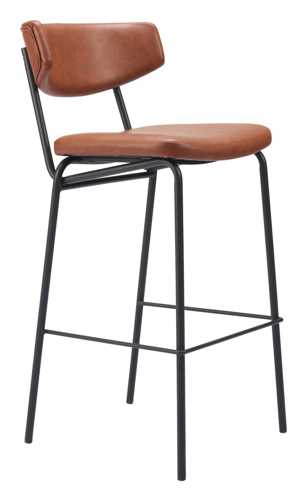 Zuo Charon Barstool (Set of 2) Vintage Brown