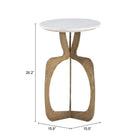 Zuo Ophelia Side Table White & Brass