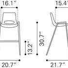 Zuo Desi Barstool (Set of 2) Black & Walnut