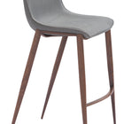 Zuo Magnus Barstool (Set of 2) Slate Gray & Walnut