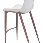 Zuo Magnus Barstool (Set of 2) White & Walnut