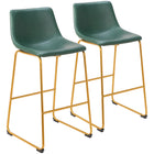 Zuo Augusta Barstool (Set of 2) Green & Gold