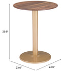 Zuo Alto Bistro Table Brown & Gold