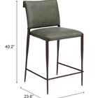Zuo Freesia Counter Stool (Set of 2) Olive Green