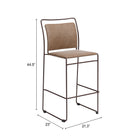 Zuo Verbena Barstool (Set of 2) Brown