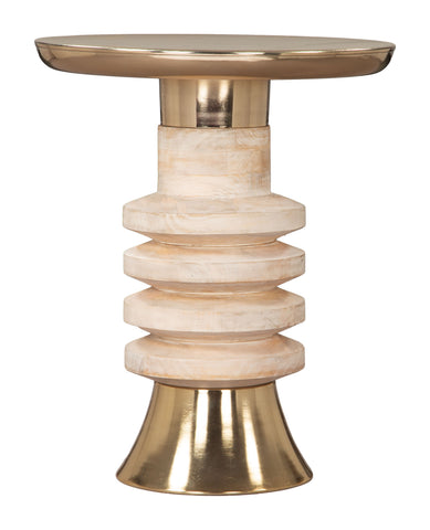 Zuo Ringar Side Table Gold & Natural