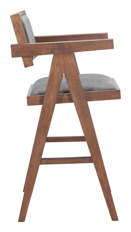 Zuo Delhi Counter Stool (Set of 2) Gray & Walnut
