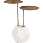 Zuo Anten Side Table Brass & White