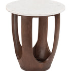 Zuo Vaan Side Table White & Walnut