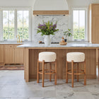 Zuo Nade Barstool (Set of 2) Beige & Walnut