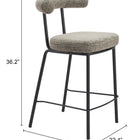 Zuo Kede Counter Stool Green Tweed