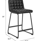 Zuo Pago Counter Stool (Set of 2) Black