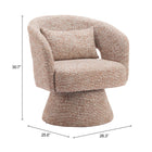 Zuo Liva Swivel Chair Frosty Brown