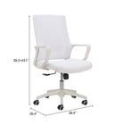 Zuo Jett Low Back Office Chair White