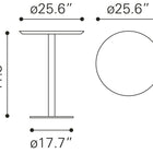 Zuo Bergen Bar Table Walnut