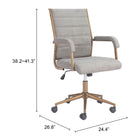Zuo Auction Office Chair Gray