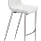 Zuo Magnus Barstool (Set of 2) White & Silver