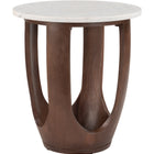 Zuo Vaan Side Table White & Walnut