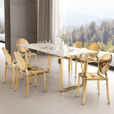 Zuo Atlas Dining Table White & Gold