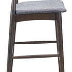 Zuo Tuzka Barstool (Set of 2) Gray & Espresso