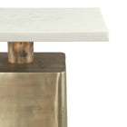 Zuo Nyra Side Table White & Brass