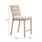 Zuo Reefline Armless Counter Stool (Set of 2) Gray