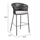 Zuo Freycinet Barstool (Set of 2) Black