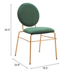 Zuo Odessa Dining Chair (Set of 2) Green & Gold