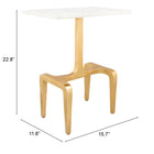 Zuo Clement Side Table White & Gold